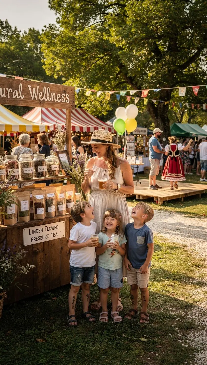 Zeleni čaj s dodatkom cvjetova lipe, prikazan na drvenom stolu.